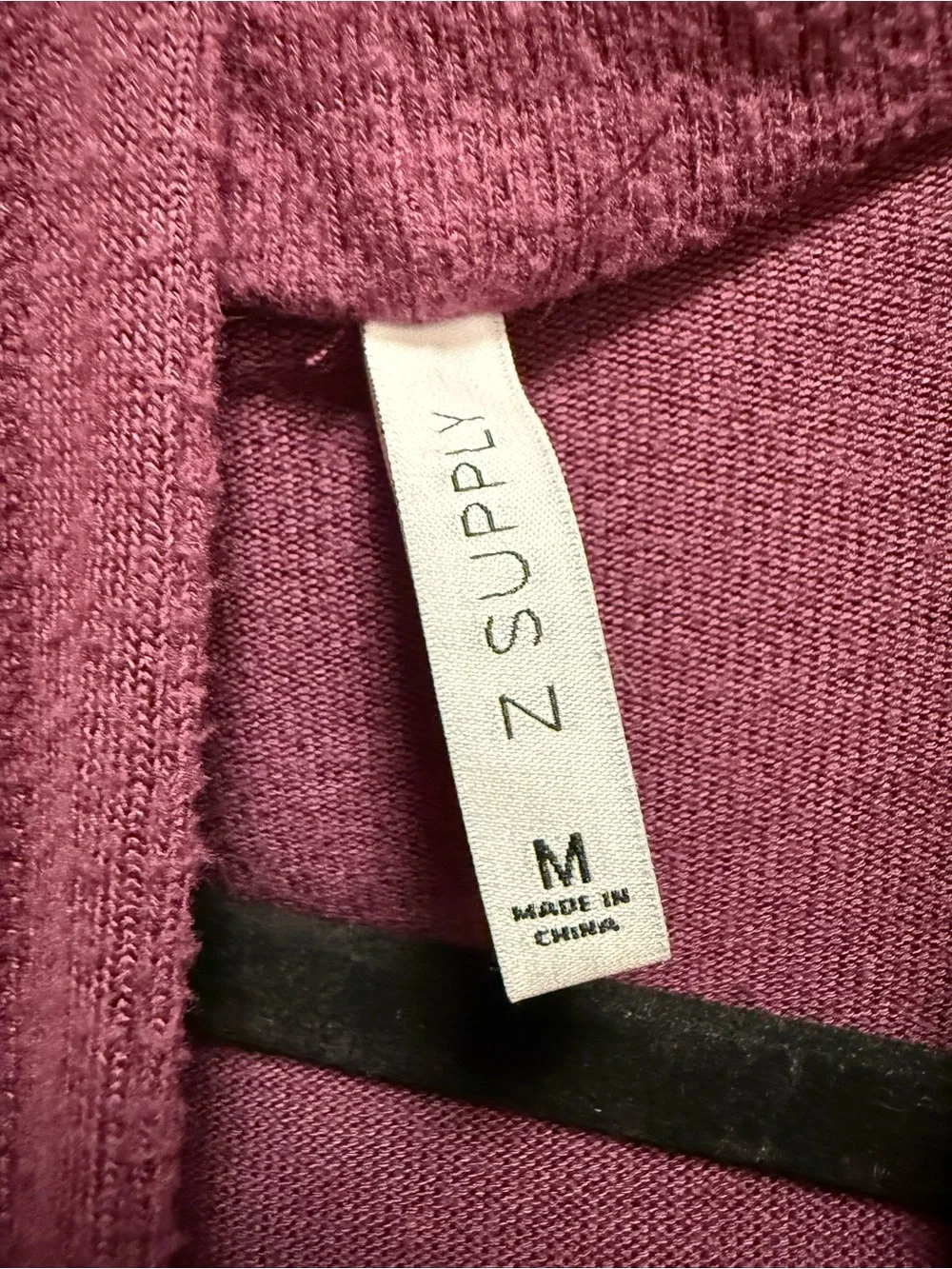 Z Supply Hooded Cardigan Plum Purple Marled Textured Knit Open Front Medium